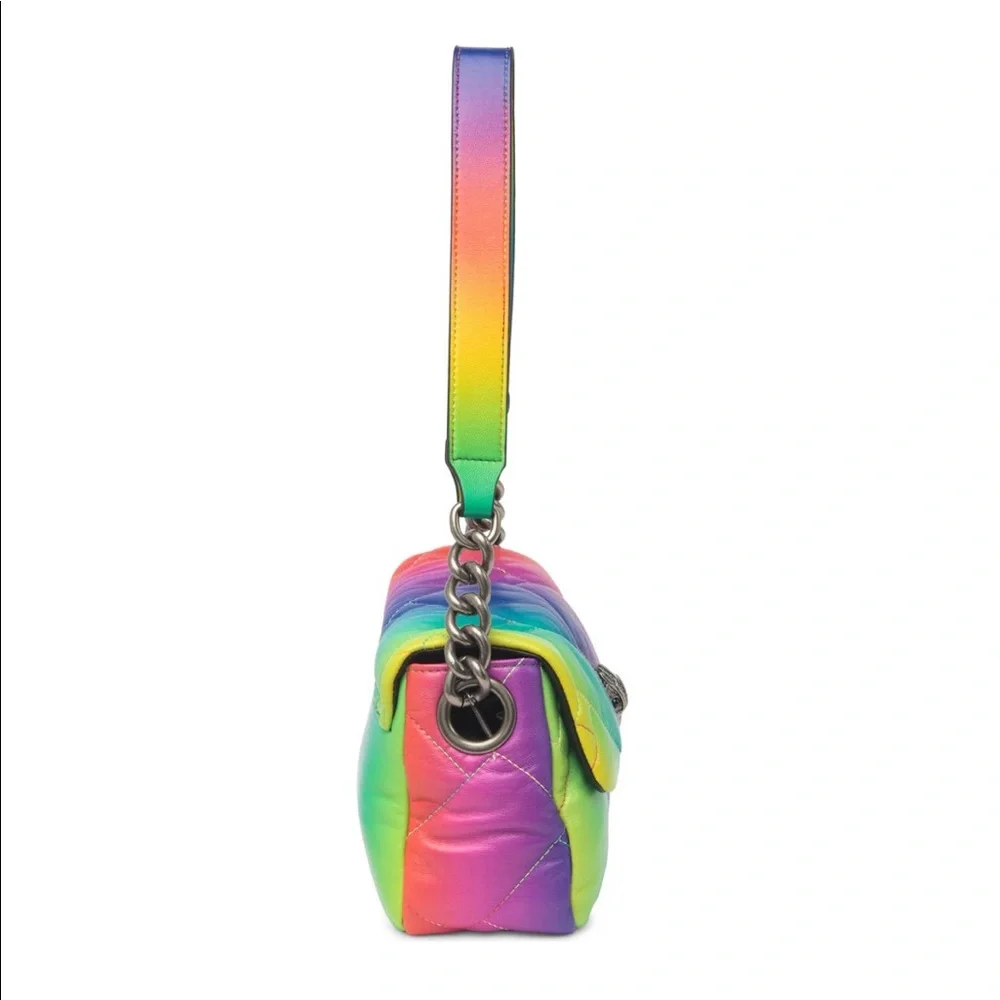 Kurt Geiger Medium Kensington Soft Bag NWT Rainbow Ombre Leather Convertible - Picture 4 of 9
